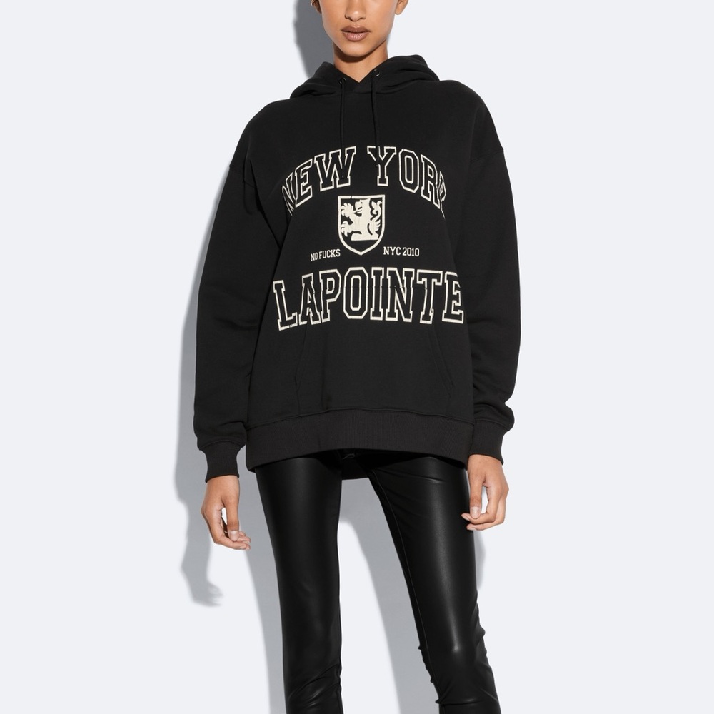 LaPointe Black Graphic Hoodie